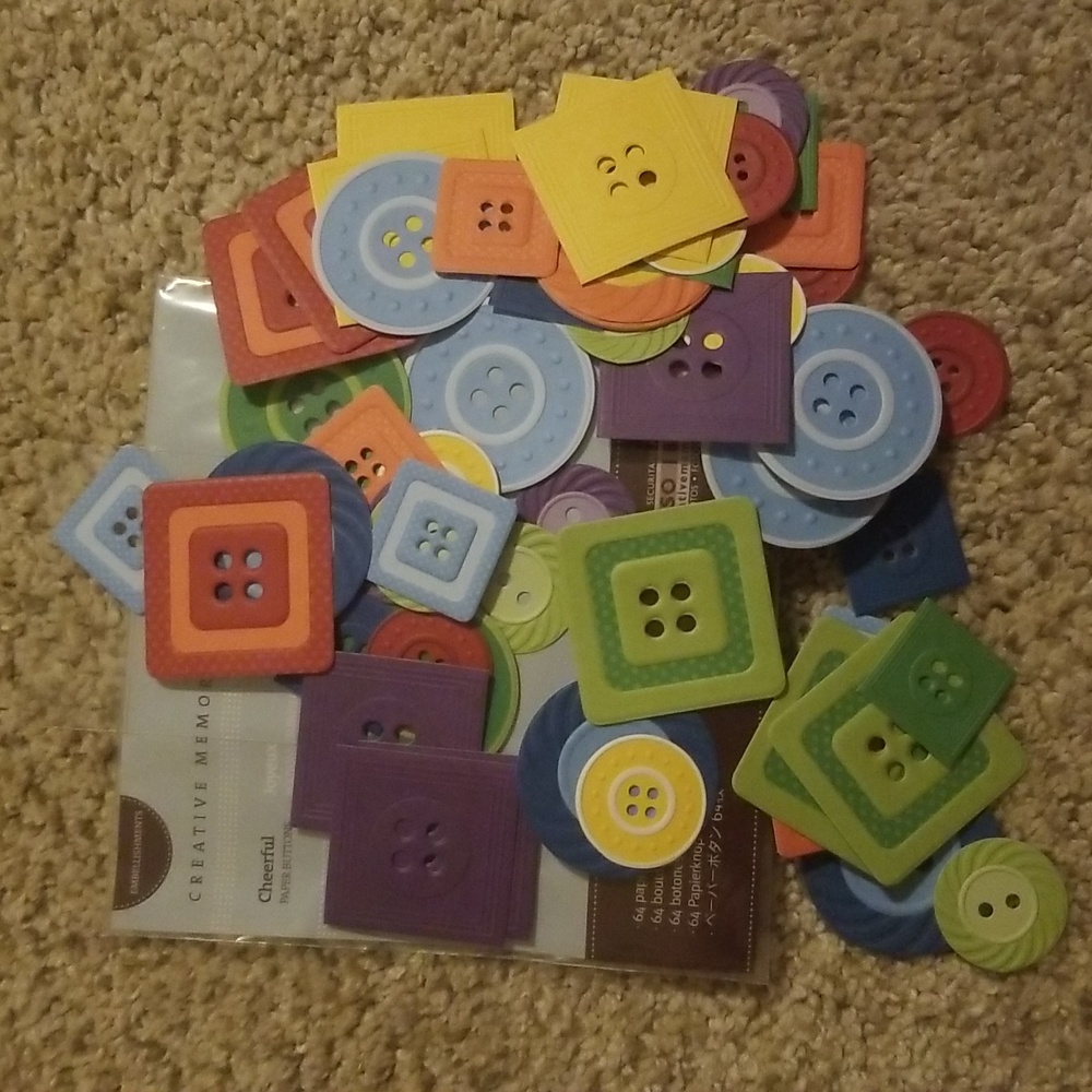 Creative Memories Paper Buttons. Cheerful.